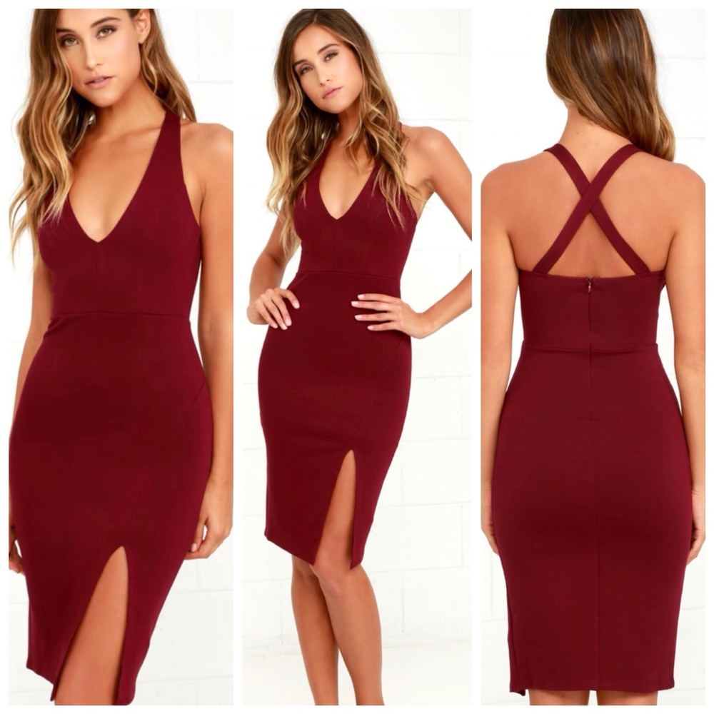 Lulu’s burgundy bodycon dress